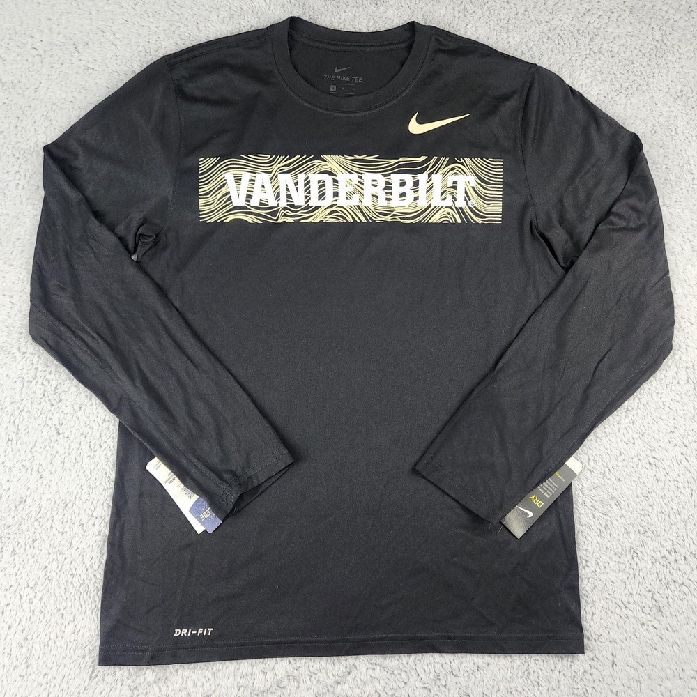 Vanderbilt Commodores Shirt Mens Medium NCAA Football Nike Dri-FIT L/S NEW